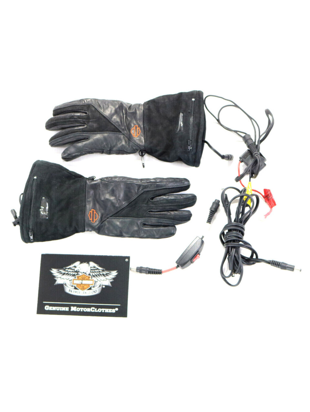 harley davidson gloves S black leather gauntlet womens heated hybrid warm cold